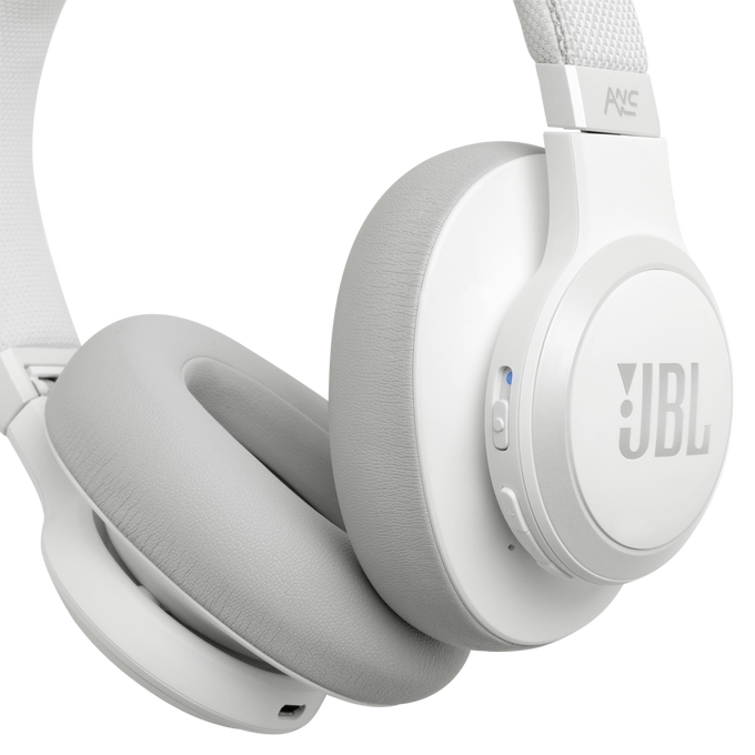 JBL Live 650BTNC - White - Wireless Over-Ear Noise-Cancelling Headphones - Detailshot 4 image number null
